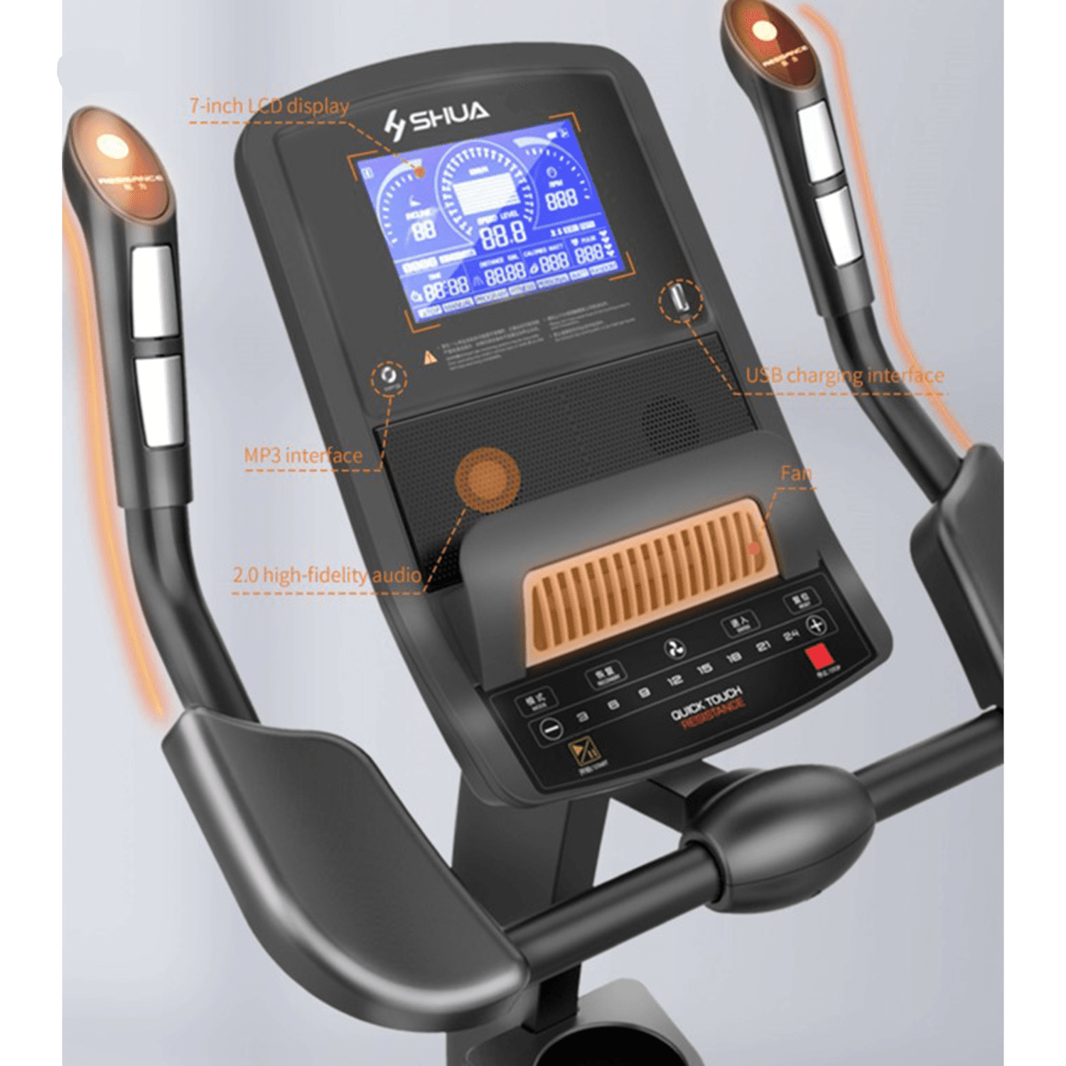 deluxe home exercise bike console